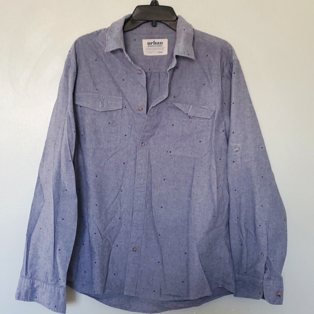 Urban pipeline cotton blend Button up triangle print